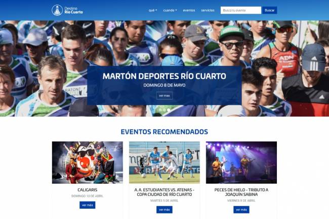 Rio Cuarto ya cuenta con un portal web oficial de eventos y servicios