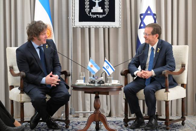 Milei se reunió con el presidente de Israel, Isaac Herzog