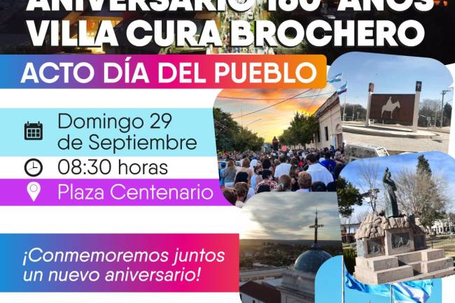 Se viene el 160° Aniversario de Villa Cura Brochero