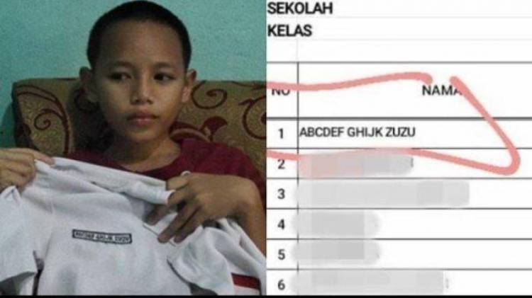 Indonesia: Niño de 12 años, con un nombre original