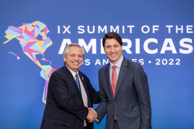 El Presidente mantuvo una reunión bilateral con el primer ministro de Canadá, Justin Trudeau
