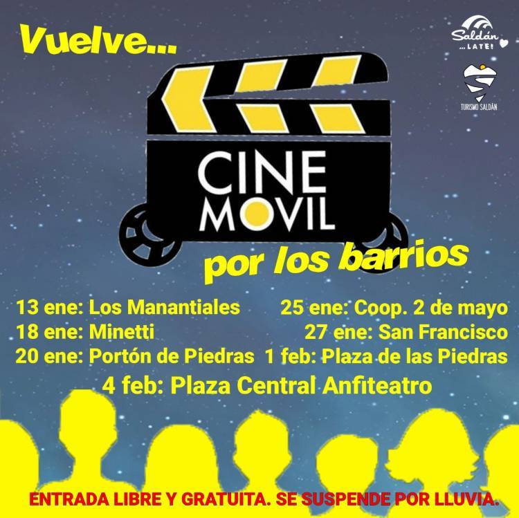 Saldán: Vuelve el "Cine Móvil" bajo las estrellas