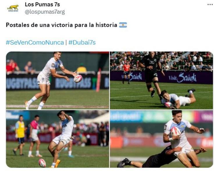 Rugby: Los Pumas 7 siguen punteros en el circuito