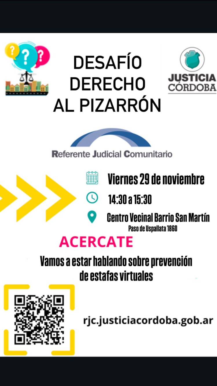 Referentes Judiciales en Barrio San Martin darán una capacitación sobre prevención de estafas virtuales  