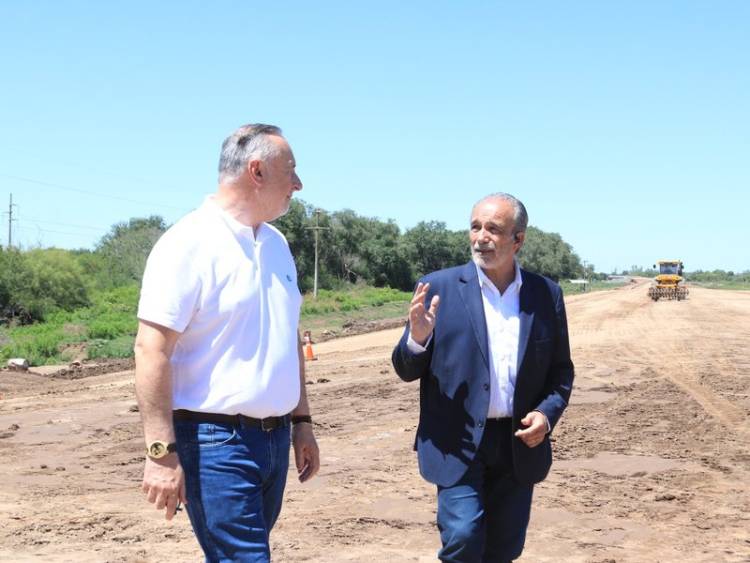 Eduardo Accastello y Fabián López supervisaron los avances de la obra Circunvalación Rutas 4 y 9