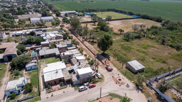 Gran avance de las obras de cloacas en Almafuerte